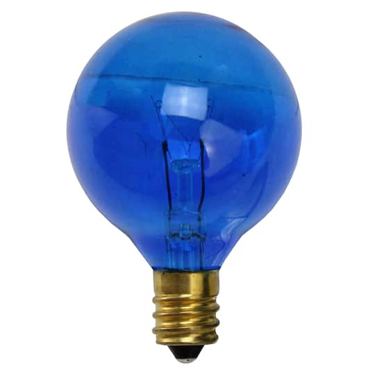 32629564 Incandescent G40 Globe Christmas Replacement Light Bulbs & 7 Watts, Blue - Pack of 25